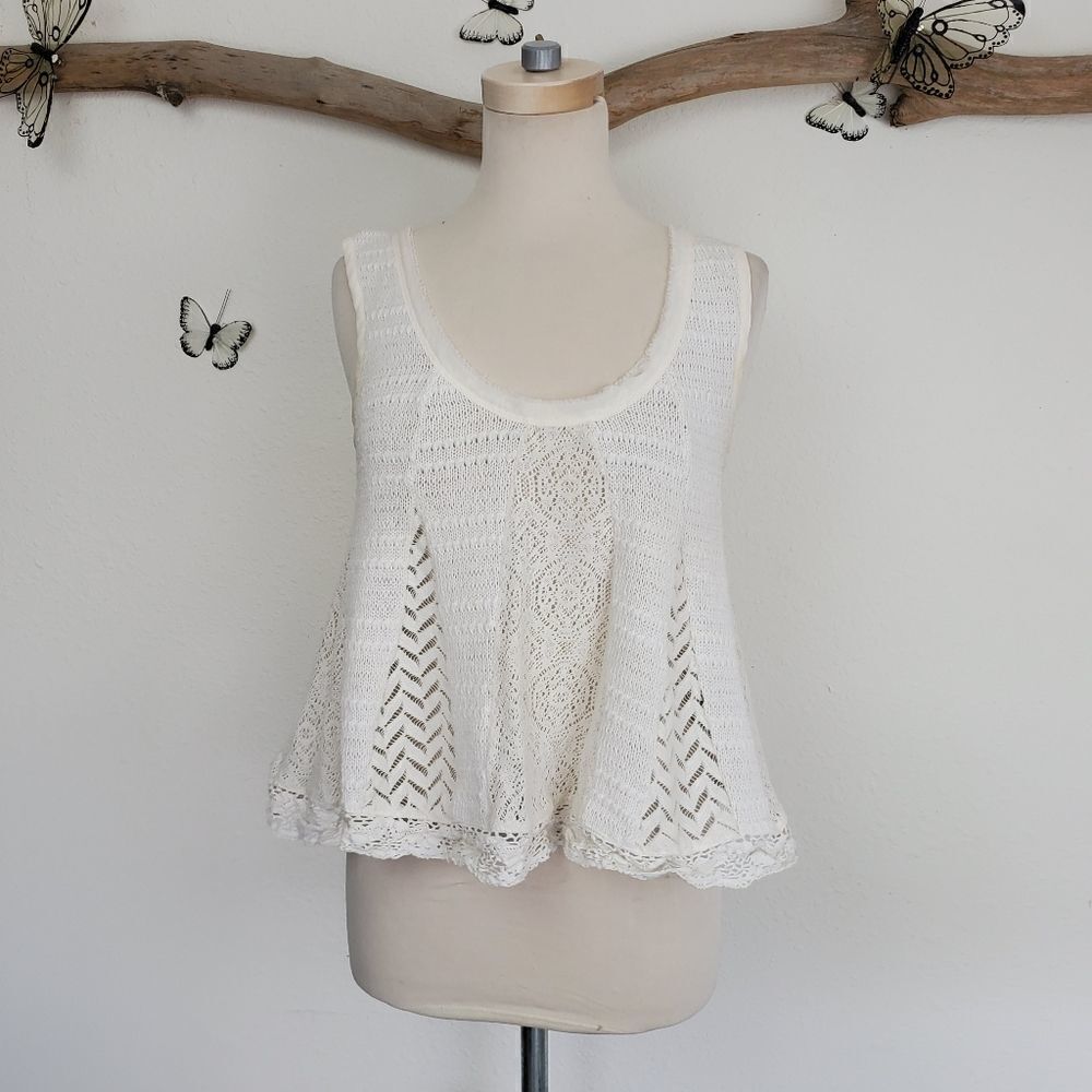 Anthropologie meadow rue crochet sleeveless top